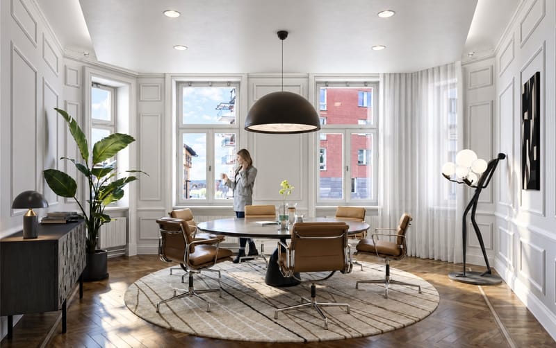 Kontor, Kontorshotell på Torsgatan 8, Stockholm - interiör