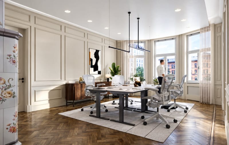 Kontor, Kontorshotell på Torsgatan 8, Stockholm - detalj